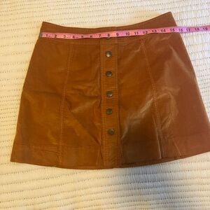 Madewell Tan Button-Front Mini Skirt